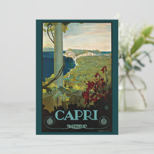 Vintage Travel, Isle of Capri, Italy Invitation