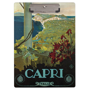 Vintage Travel, Isle of Capri, Italy Italia Coast Clipboard