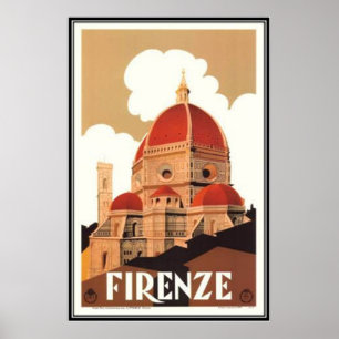 Vintage travel Italy, Florence - Poster