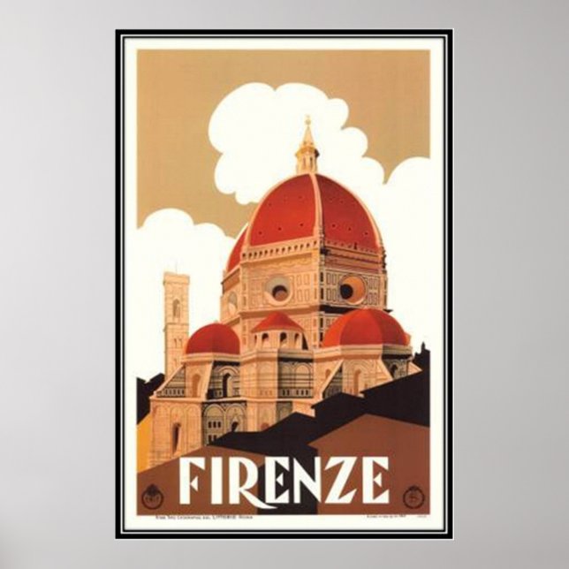 Vintage travel Italy, Florence - Poster (Front)