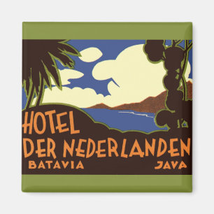 Vintage Travel Jakarta Indonesia Hotel Nederlanden Magnet