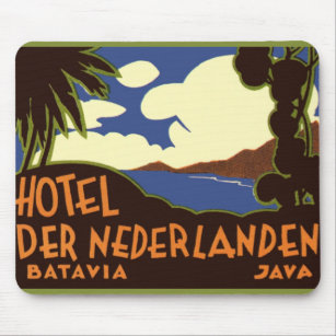 Vintage Travel Jakarta Indonesia Hotel Nederlanden Mouse Pad
