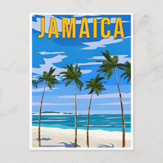 Vintage Travel Jamaica Tropical Beach Retro Scenic Postcard