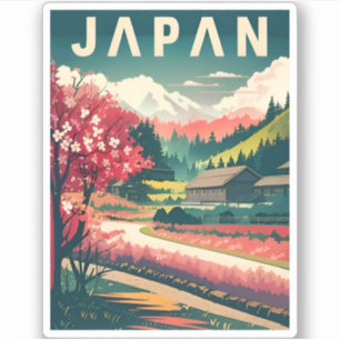 Vintage Travel Japan Sakura Cherry Blossom
