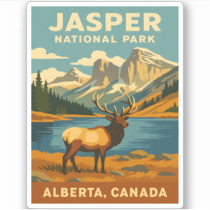 Vintage Travel Jasper National Park Retro Graphic
