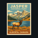 Vintage Travel Jasper National Park Retro Graphic Postcard<br><div class="desc">Escape to the breathtaking wilderness of Jasper National Park with this vintage travel-inspired postcard. Featuring rugged mountain peaks,  serene lakes,  and lush forests,  this piece captures the timeless beauty of Canada’s iconic national park in a retro aesthetic reminiscent of classic travel posters from yesteryear.</div>