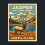 Vintage Travel Jasper National Park Retro Graphic Postcard<br><div class="desc">Escape to the breathtaking wilderness of Jasper National Park with this vintage travel-inspired postcard. Featuring rugged mountain peaks, serene lakes, and lush forests, this piece captures the timeless beauty of Canada’s iconic national park in a retro aesthetic reminiscent of classic travel posters from yesteryear.</div>