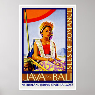Vintage Travel Java and Bali Poster