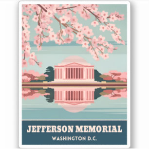 Vintage Travel Jefferson Memorial Washington DC