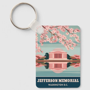 Vintage Travel Jefferson Memorial Washington DC Keychain