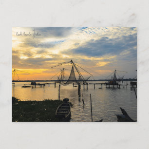 vintage travel kochi kerala India cochin city Postcard