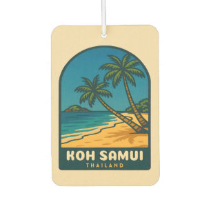 Vintage Travel Koh Samui Thailand Retro Beach Air Freshener