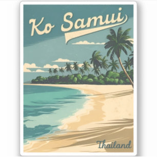 Vintage Travel Koh Samui Thailand Retro Graphic
