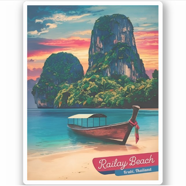 Vintage Travel Krabi Thailand Sunset Beach (Front)