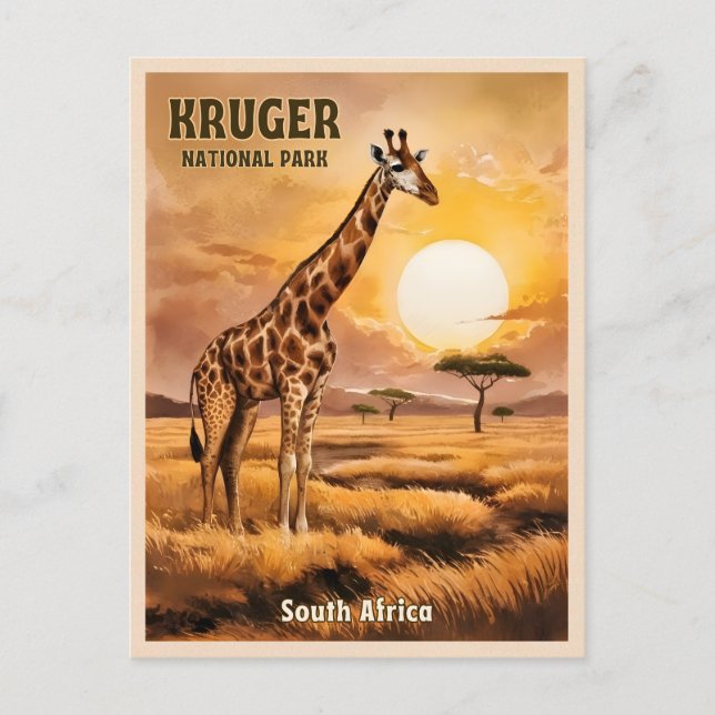 Vintage Travel Kruger National Park South Africa Postcard (Front)