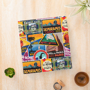 Vintage Travel Labels Binder