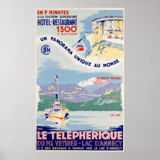 Vintage Travel - Lake Annecy - France Poster