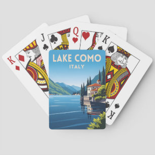 Vintage Travel Lake Como Italy Landscape Retro Playing Cards