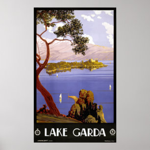 Vintage Travel Lake Garda Italy Poster