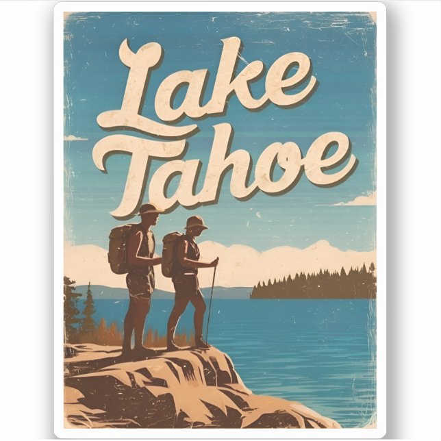 Vintage Travel Lake Tahoe California Retro Scenic (Front)