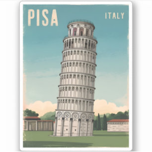 Vintage Travel Leaning Tower of Pisa Retro Graphic