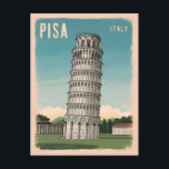 Vintage Travel Leaning Tower of Pisa Retro Graphic Postcard<br><div class="desc">Step back in time and embark on a journey to Italy's iconic landmark with this charming vintage travel-inspired design featuring the Leaning Tower of Pisa. Awash in nostalgic hues and classic motifs, this design captures the timeless allure of one of the world's most recognizable architectural wonders.</div>