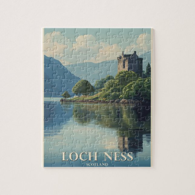 Vintage Travel Loch Ness Scotland Jigsaw Puzzle (Vertical)