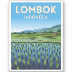 Vintage Travel Lombok Indonesia Retro Scenic