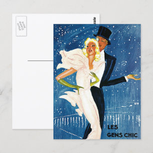Vintage Travel, Love Romance Winter in Monte Carlo Postcard