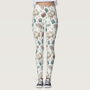 Vintage Travel Luggage Pattern (1) Leggings