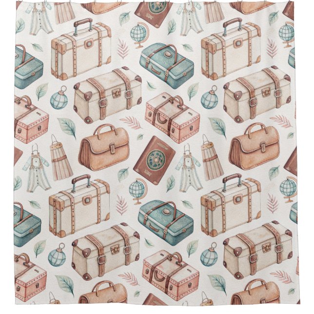 Vintage Travel Luggage Pattern (2) (Front)