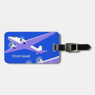 Vintage Travel Luggage Tag Blue