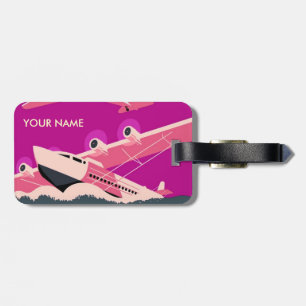 Vintage Travel Luggage Tag Purple/Mauve