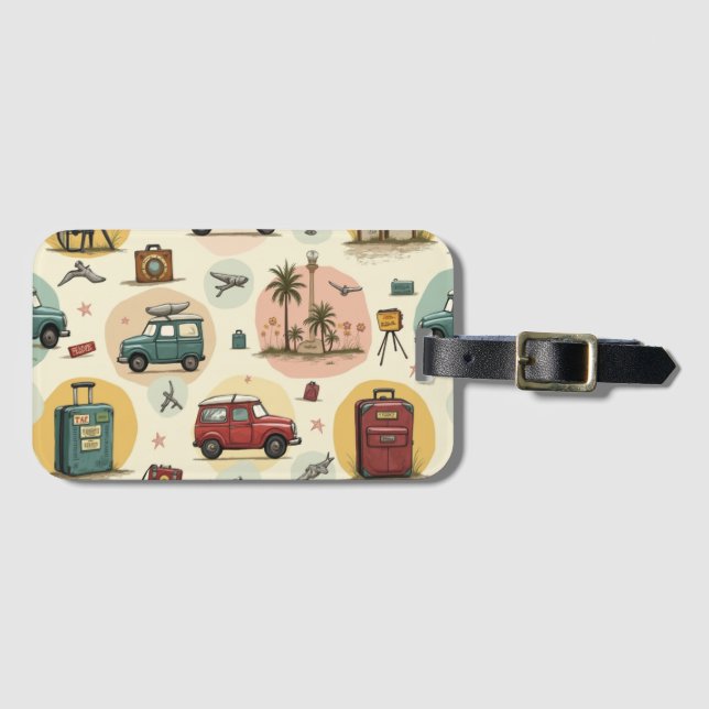 Vintage Travel Luggage Tags (Front Horizontal)