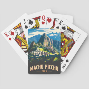 Vintage Travel Machu Picchu Peru Retro Landscape Playing Cards