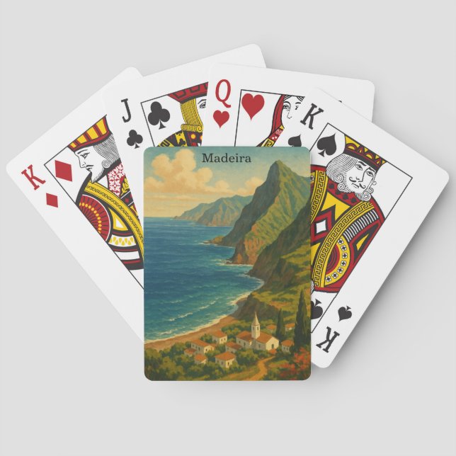 Vintage Travel Madeira Atlantic Island Playing Cards (Back)