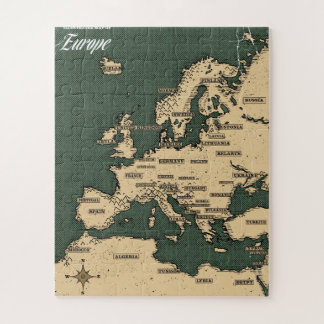 Vintage Travel Map Of Europe Jigsaw Puzzle
