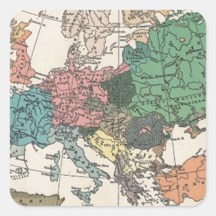 Vintage Travel Map Square Sticker