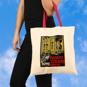 Vintage Travel, Marini Strand Hotel, Rome, Italy Tote Bag