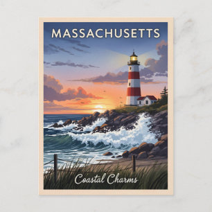 Vintage Travel Massachusetts Seaside Retro Scenic Postcard