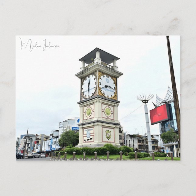 vintage travel Medan Indonesia Sumatra vacation  Postcard (Front)