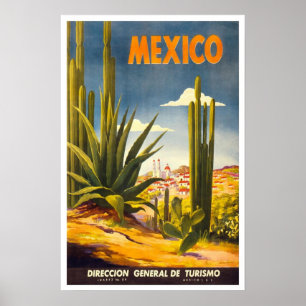 Vintage travel,Mexico Poster