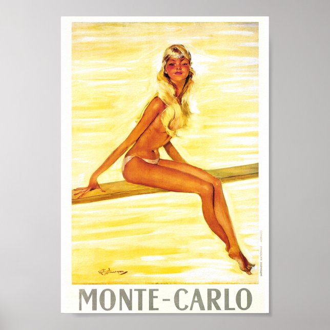Vintage Travel - Monte-Carlo - Monaco Poster (Front)