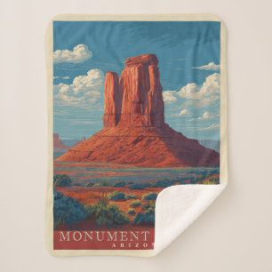 Vintage Travel Monument Valley Arizona Sherpa Blanket