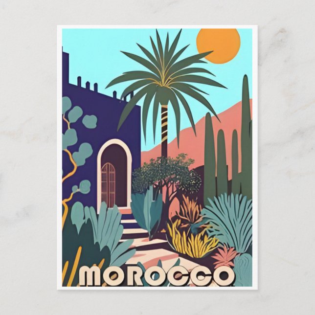 Vintage Travel Morocco maroc tourism Marrakech Postcard (Front)