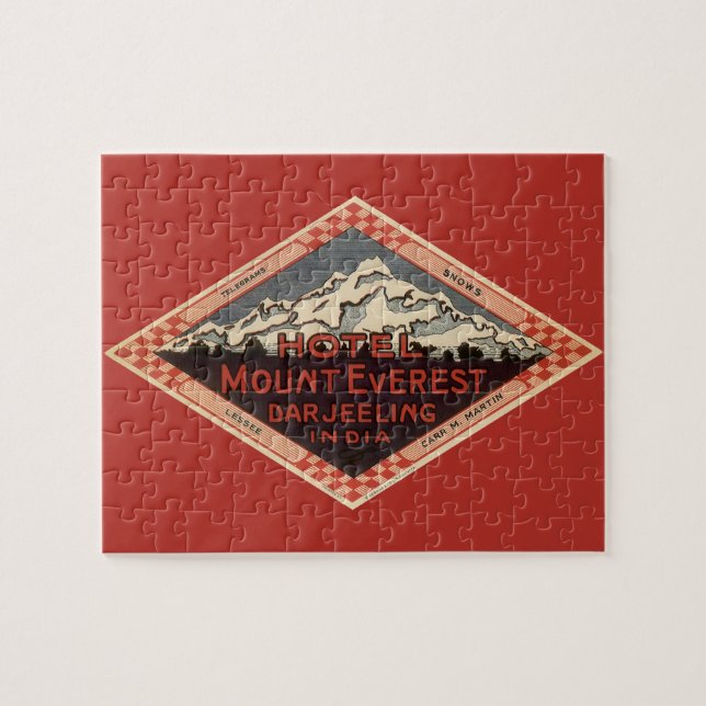 Vintage Travel, Mount Everest, Darjeeling India Jigsaw Puzzle (Horizontal)