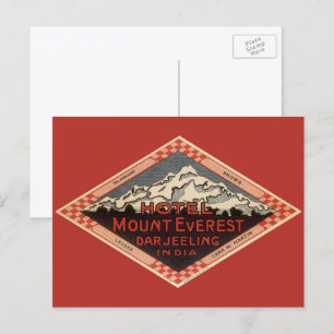 Vintage Travel, Mount Everest, Darjeeling India Postcard