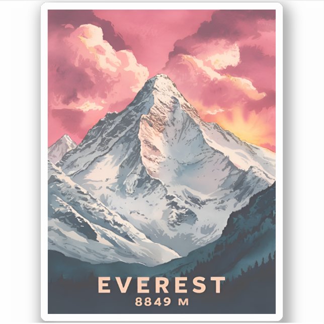 Vintage Travel Mount Everest Himalayas Retro  (Front)