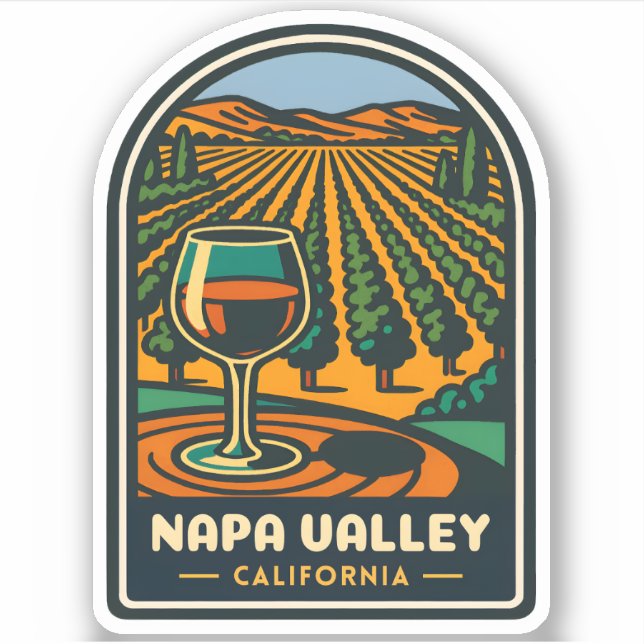 Vintage Travel Napa Valley California Winery Retro (Front)