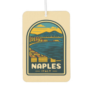 Vintage Travel Naples Italy Retro Scenic Coastline Air Freshener